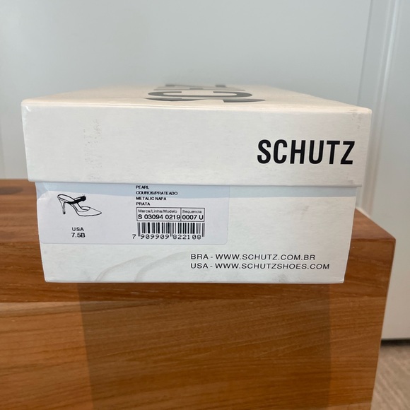 NBW Schutz Pearl silver metallic heel with crystal details - Picture 2 of 6